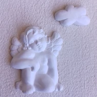 Gipsz angyal (ülő) felhővel 55*75mm