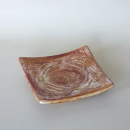 Kerámia gyertyatál 11,5*11,5cm - KRÉM-BARNA