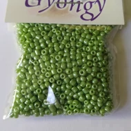 Üveggyöngy kása 20g gyöngyház olajzöld