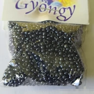 Üveggyöngy kása 20g metál hematit fekete