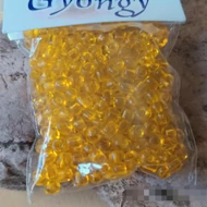 Üveggyöngy maggyöngy 20g átlátszó méz sárga