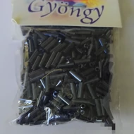 Üveggyöngy szalma 6mm, 20g hematit fekete