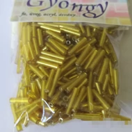 Üveggyöngy szalma 9mm, 20g sárga
