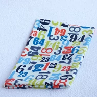 Patchwork textil 55*25cm / fehér alapon színes számok