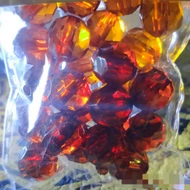 Kristály jellegű akril gyöngy gömb kb. 10g 10mm narancsvörös