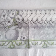 Rizspapír 33*48cm - Fehér virágok vázában