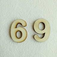 Fa szám 32mm magas 3mm vastag rétegelt lemez - 6-9