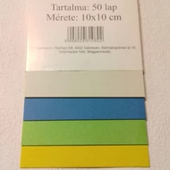 Színes origami hajtogatólap 10*10cm 50db - élénk sárga, kék, zöld, natúr