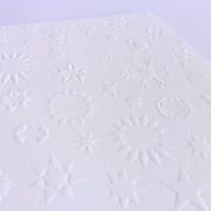 A4 dombormintás karton  csillag-hópehely - törtfehér