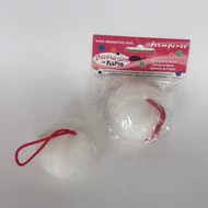 Textil hógolyó piros akasztóval 6cm