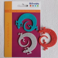 Filc dekorációs figura szett: Gyíkok 3db*7cm 3szín