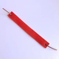 Filc karkötő alap, 2cm*15cm díszíthető felülettel, bőr kötővel - NARANCS