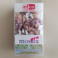 Üvegmozaik 10*10*4mm 200g - FEHÉR, RÓZSASZÍN, LILA kb.302db