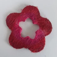 Sisal virág 15cm - PIROS