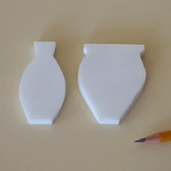 Polystyrol (dekorhab) forma - két váza 60mm magas*8mm vastag