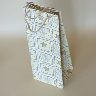 Papírtáska mintás italos 12,5*35cm*10cm - Krém-Fehér karácsonyi