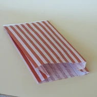 Papírzacskó mintás csíkos 10*23cm - BORDÓ-RÓZSASZÍN