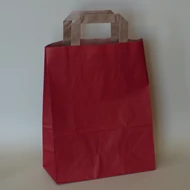 Papírtáska szalagfüles 21,5*27,5cm*10cm talp - PIROS