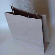 Papírtáska drótfüles 26*34cm*12cm talp - NATÚR