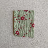 Textil tasak pasztellzöld virágos 70*85mm