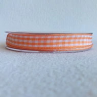 Szatén szalag kockás 10mm*2m - NARANCS