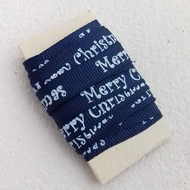 Szatén szalag "Merry Christmas" 10mm*3m - SÖTÉTKÉK