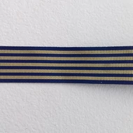 Textil szalag, sötétkék-arany hosszában csíkos 25mm*1m