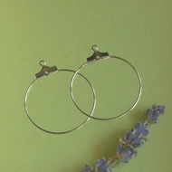 Fülbevaló alap, karika 30mm, ezüst színű 2db/cs