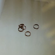 Szerelőkarika, ékszerkarika dupla 6mm vörösréz színű 5db/cs.