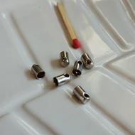 Bőrvég (szálvég) hüvely 3*6mm ezüst színű 6db/cs.
