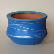 Kerámia kaspó 13cm (belső 9cm) KÉK