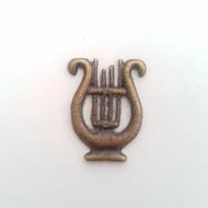 Fém dísz - antikbronz színű hárfa 20*25mm