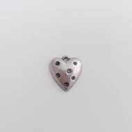 Fém medál - ezüst színű szív 14*15mm