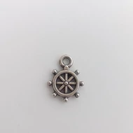 Fém medál ezüst hajókormány 10mm
