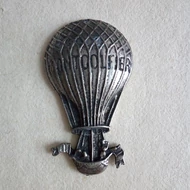 Fém dísz, hőlégballon 26*45mm antik ezüst