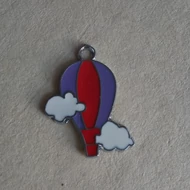 Fém medál hőlégballon 20*27mm ezüst-színes