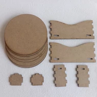 Kreatív egységcsomag: fa (MDF) poháralátét szett - kész méret 3*11*11cm