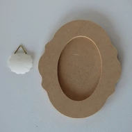 Fa képkeret, MDF ovál 10*12cm