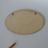 Fa alap, tábla ovál két lyukkal 10*16cm