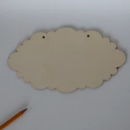 Fa alap, tábla ovál (felhő) két lyukkal 12*22cm