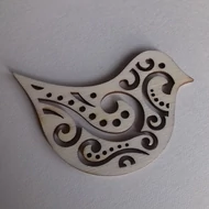 Fa madár áttört indás 5*8cm - natúr