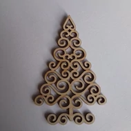 Fa fenyő áttört indás 7,3*12cm - natúr