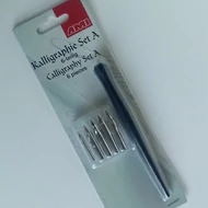 Kalligrafikus "A" készlet, 1 szár + 5 vágott tollhegy