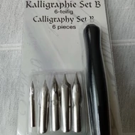 Kalligrafikus "B" készlet, 1 szár + 5 hegyes tollhegy