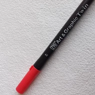 Kétvégű (ecset / rostirón 0,8mm) filctoll - 029 KÁRMIN PIROS