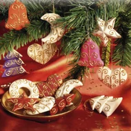 Szilikon nyomó- és öntőforma 16*23 alapon - karácsonyfadíszek