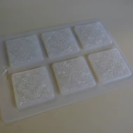 Öntőforma dombormintás, lágy PVC, A4 alapon 6db 75*75mm-es mozaik, csempe
