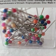 Gombostű, dísztű, színes fejjel 4*37mm*80db