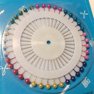 Gombostű, dísztű tárcsás színes fejjel 4*30mm*40db