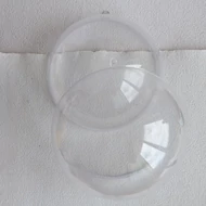 Műanyag gömb félbe vehető 16cm - átlátszó